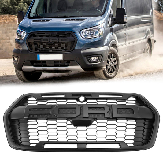 2019-2024 Ford Transit MK8 Trail Raptor Style Grille Front Bumper Replacement Matte Black Grill