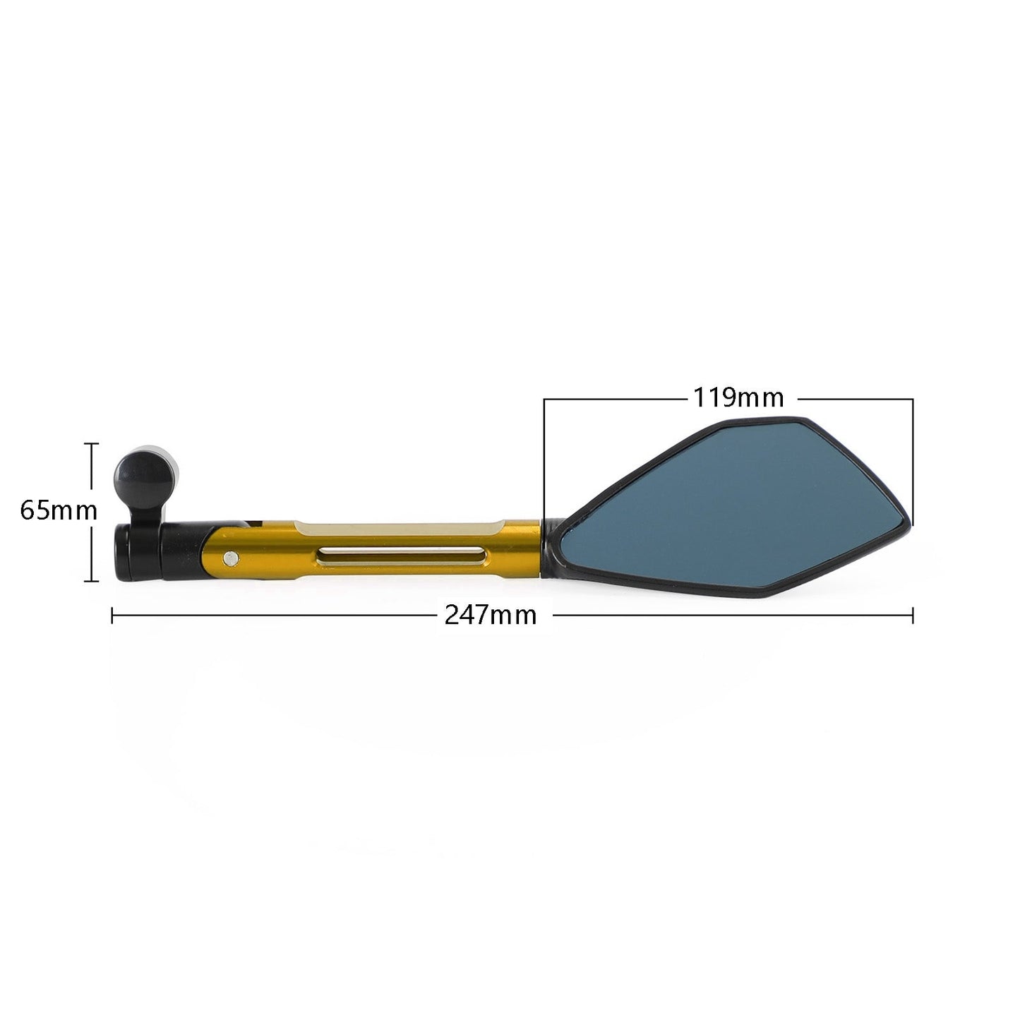 Rétroviseurs universels pour guidon de moto en aluminium CNC doré, bleus, antireflets, pour Honda, Yamaha et Suzuki