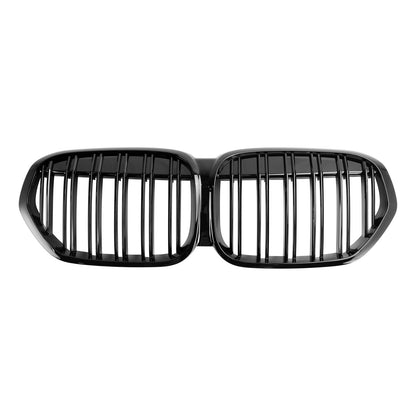 2019-2021 BMW X1 F48 F49 sDrive18i/xDrive20i/xDrive25i/sDrive20d Front Kidney Grille Dual Slat Gloss Black Grill