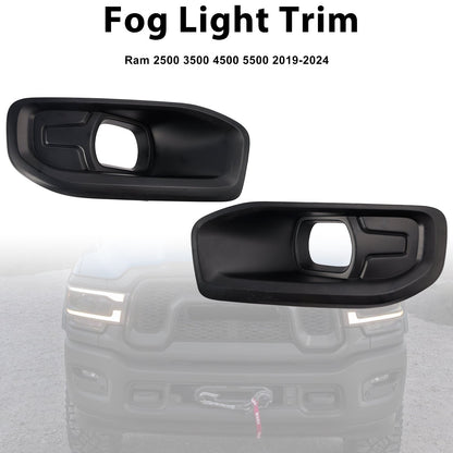 Dodge Ram 2500 3500 2019-2024 Pair Fog Light Bezel Trim 68449341AA