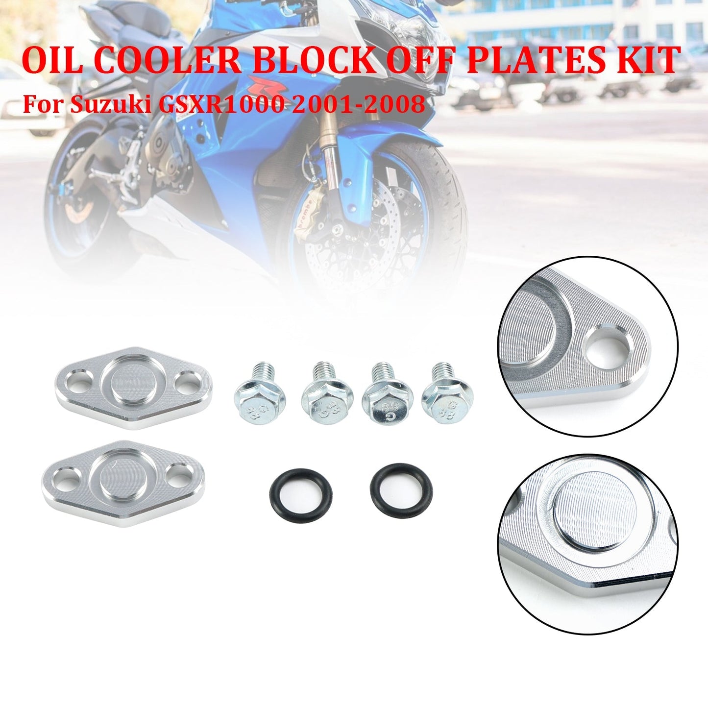 Kit de plaques de blocage de radiateur d'huile pour Suzuki GSXR1000 01-08