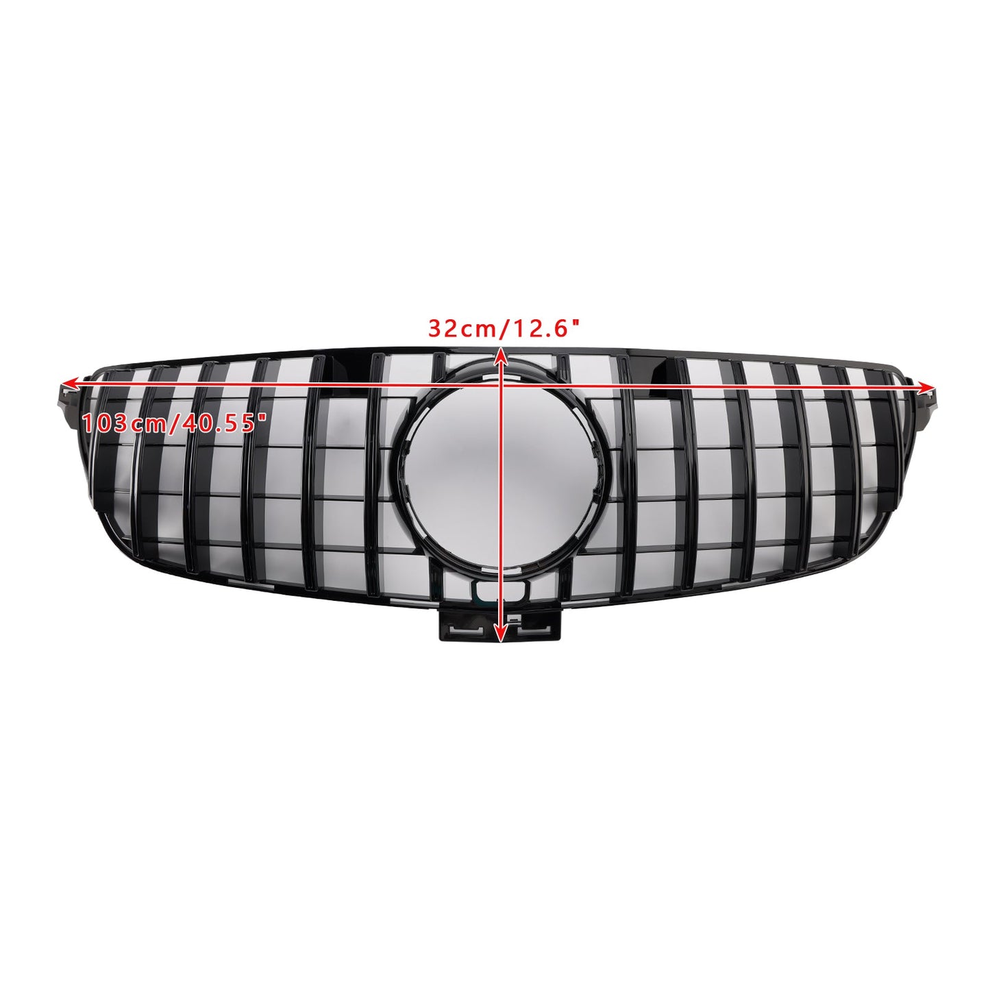 GT Style Front Bumper Grille Grill Fit Mercedes Benz GLE-Class W166 2015-2018