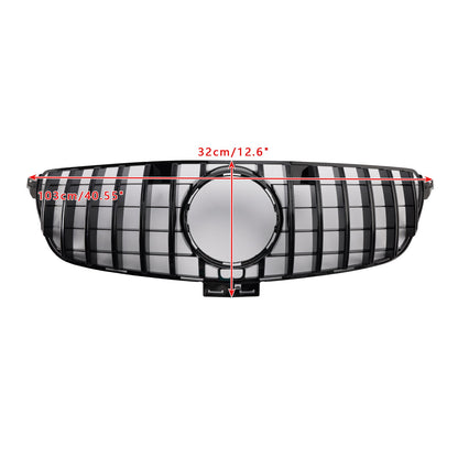 GT Style Front Bumper Grille Grill Fit Mercedes Benz GLE-Class W166 2015-2018