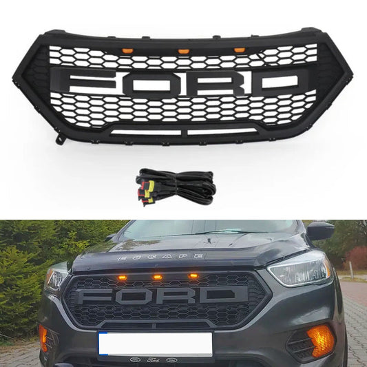 2015-2018 Ford Edge Raptor Style Front Bumper Grill Upper Black Grill