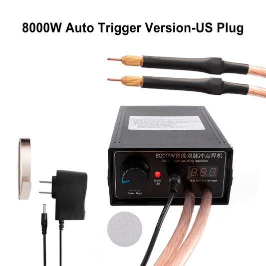 8000W Mini Spot Welder Machine DIY Kit 18650 Battery Spot Welding Pen Tools, 8000W Auto Trigger Version-US