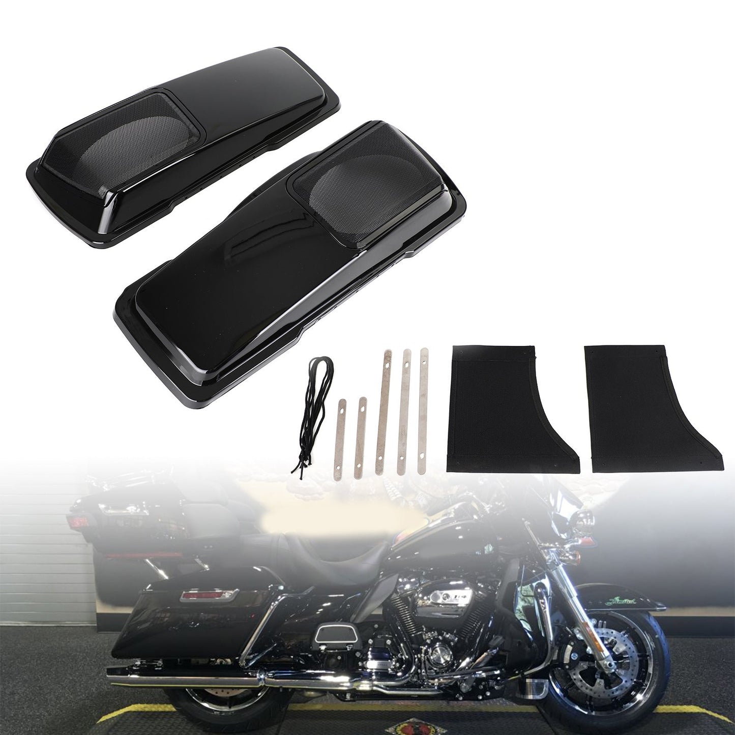 Alforja para altavoces de 6 x 9 pulgadas en negro intenso para Harley Touring (1994-2013)
