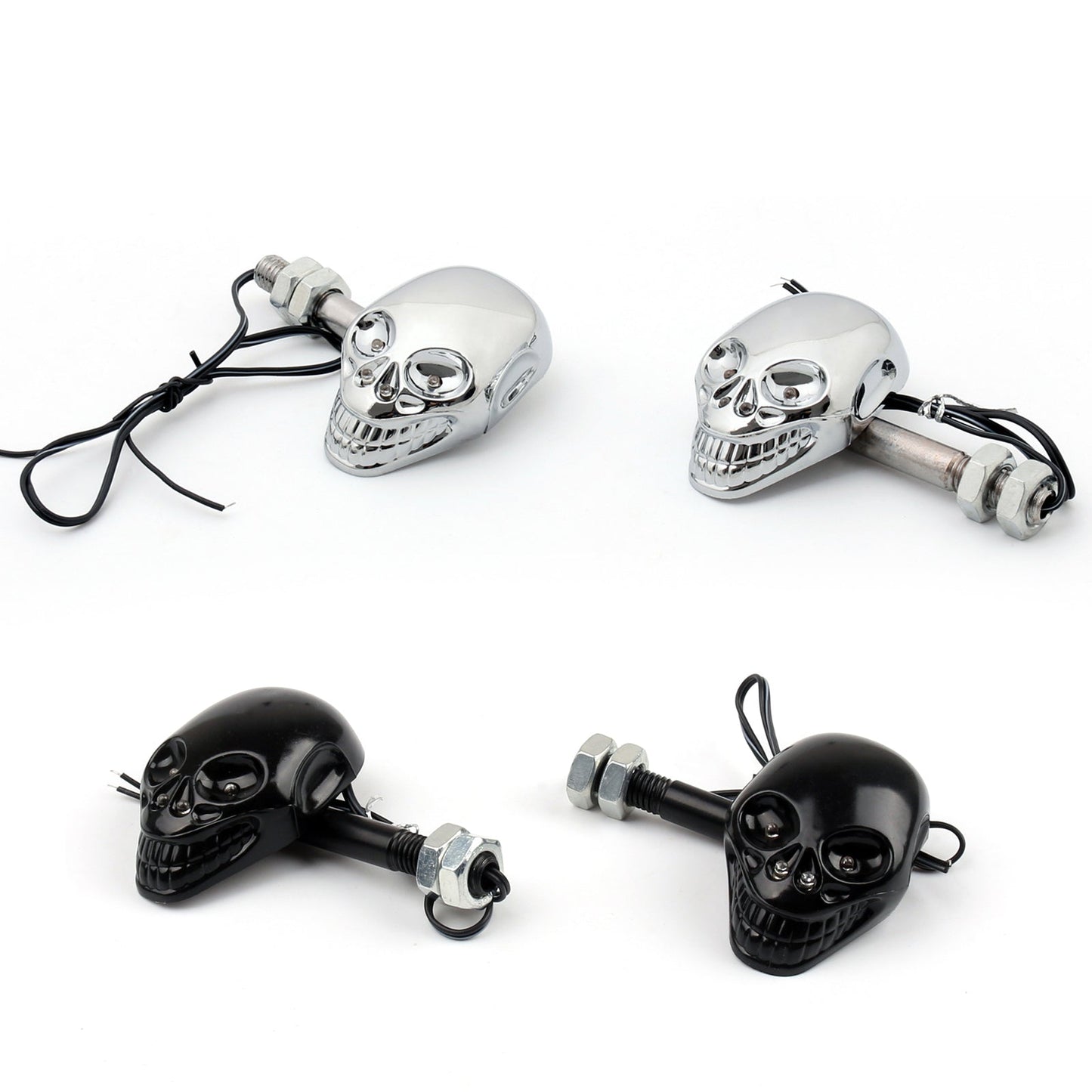 Motorcycle Skull Head Turn Signal Indicator Blinker 12V LED Light L0 Assosary