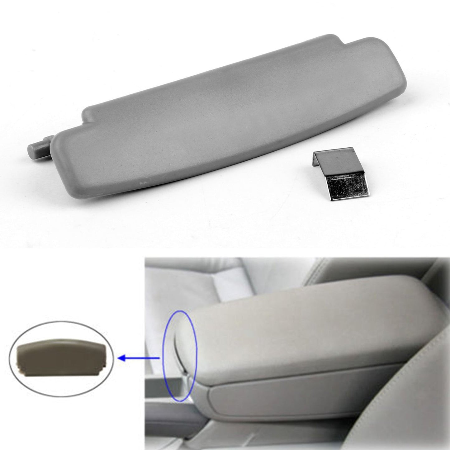 Couvercle de console d'accoudoir pour Audi A6 C6 2005-2011 avec clip de verrouillage