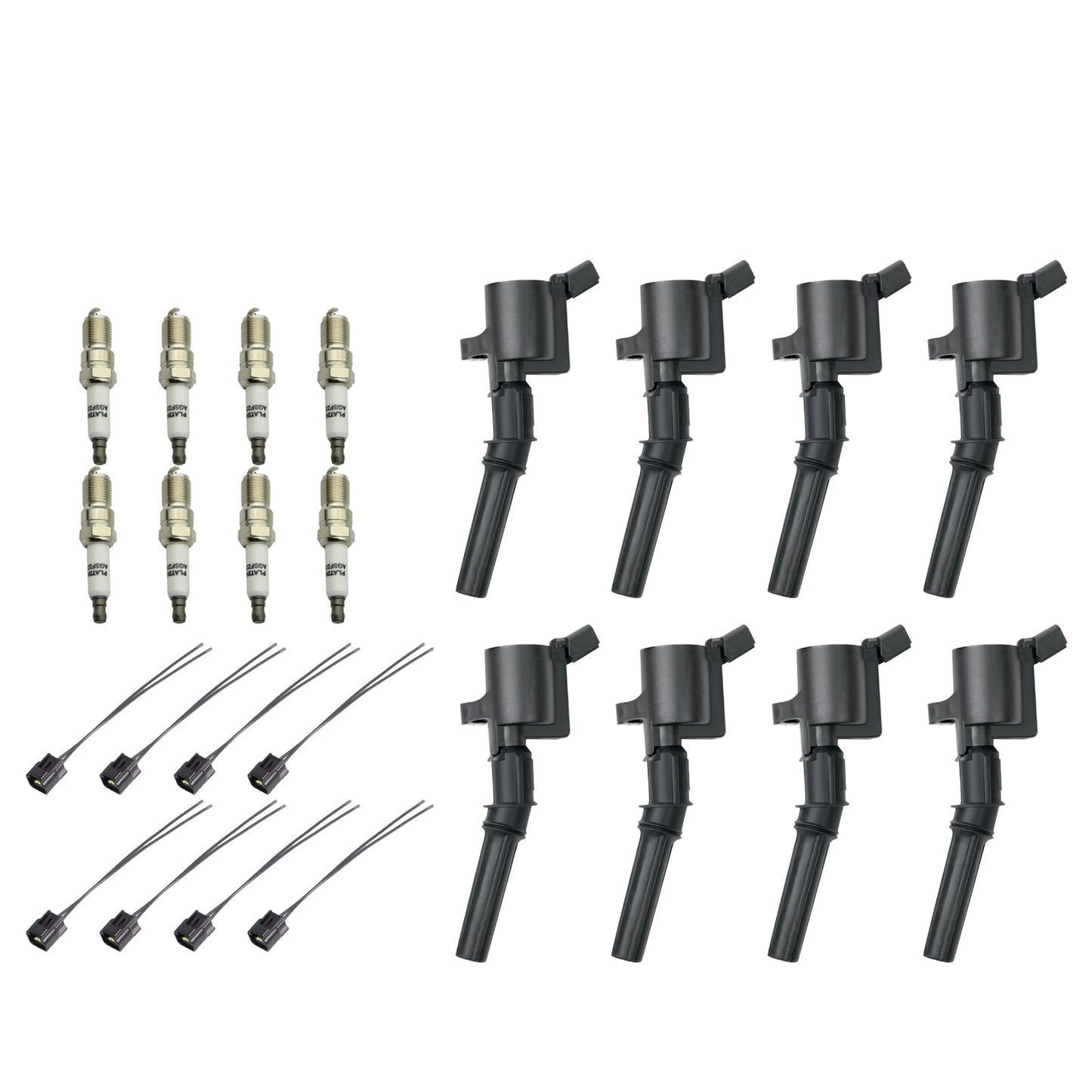 Bobine d'allumage + bougie + connecteur FD508 DG511 pour Ford F-450 Super Duty 8X 2005-2007