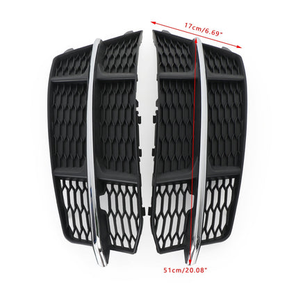2016-2018 Audi A6 C7 S-Line Bumper Front Bumper Grill 4G0807681AN 4G0807682AN Lower Grille Grill Black Chrome Generic
