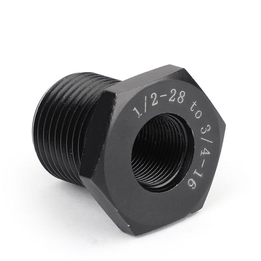 Adaptateur fileté pour filtre à huile 1/2-28 vers 3/4-16, plus résistant que l'aluminium.