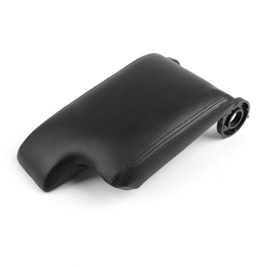 BMW E46 3 Series 98-06 Black Leather Armrest Center Console Lid Cover