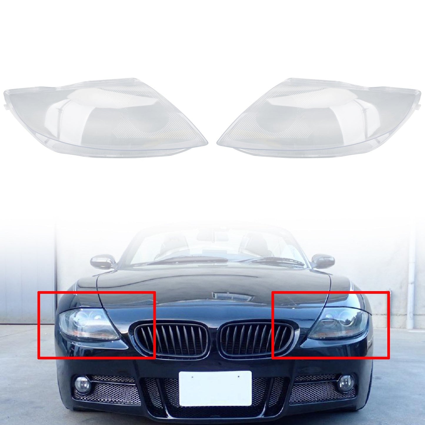 Cache de phare gauche transparent pour BMW Z4 E85 2003-2008