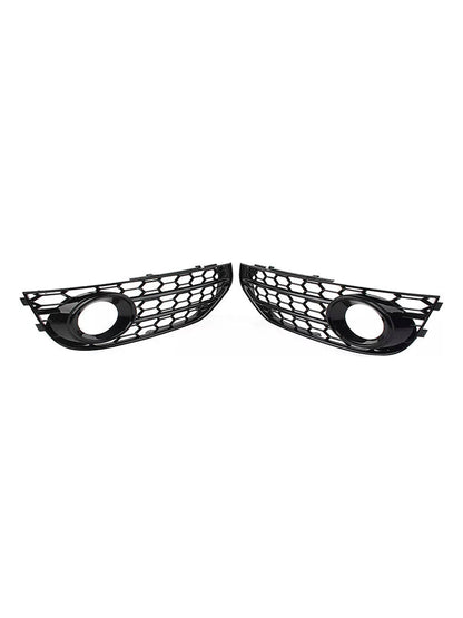 Front Bumper Honeycomb Fog Grille Cover For Audi A4 Allroad B8 2010-2015 Black