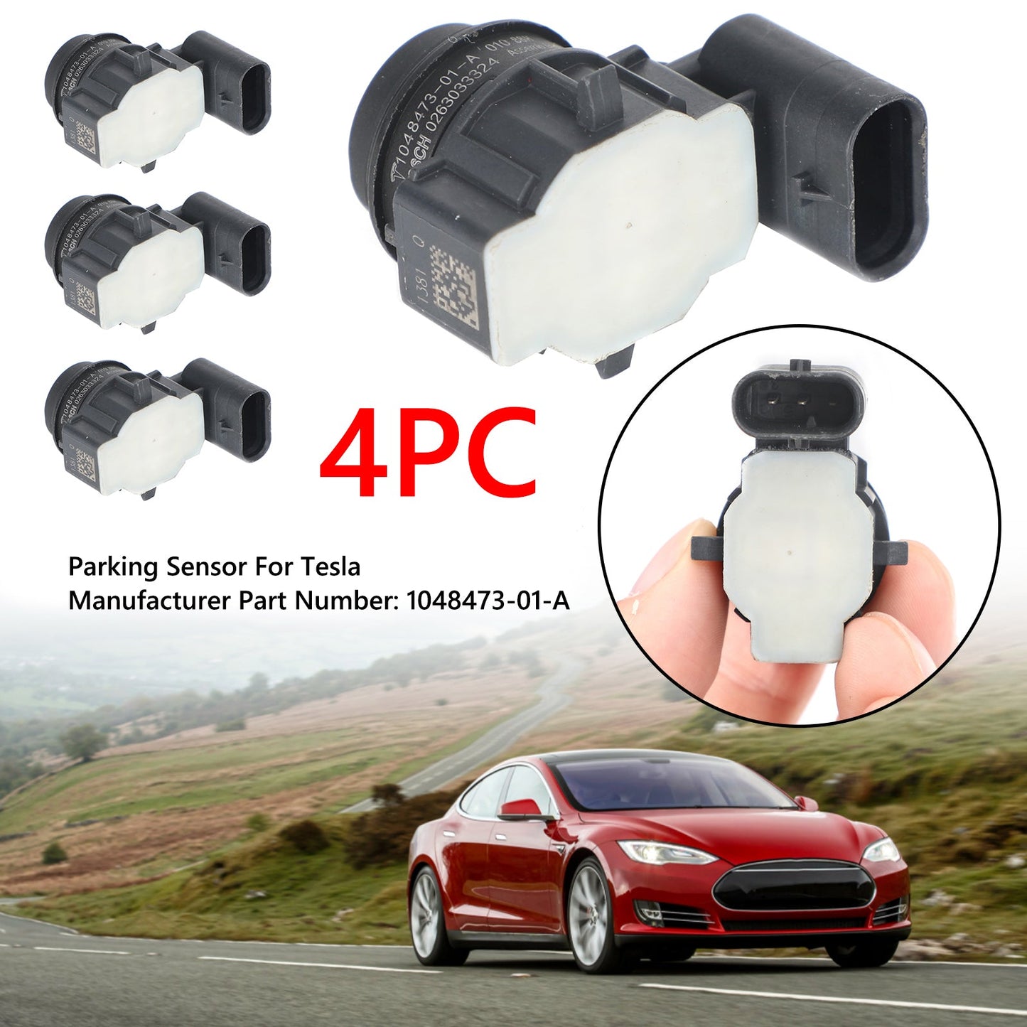 Capteur de stationnement PDC à ultrasons 4X pour Tesla Model SX 2014-2016 1048473-01-A