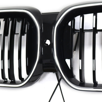 2022-2024 Double Slat Black Front Kidney Grill Grille Fit BMW IX3 G08 LCI