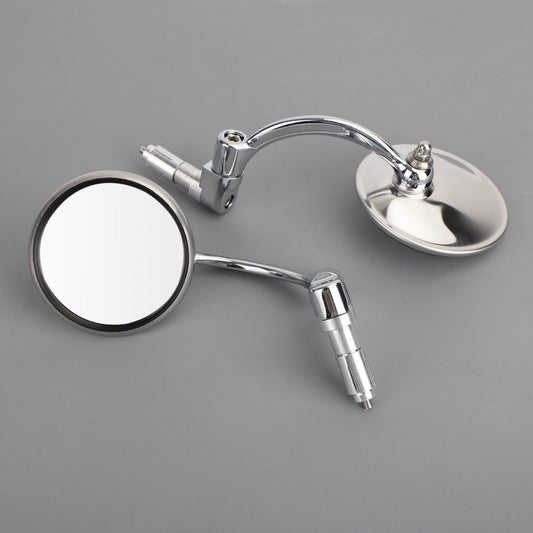 Rétroviseurs chromés ronds pour guidon de Cafe Racer Cruiser