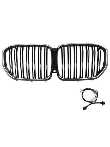 Double Slat Black Front Kidney Grille Fit BMW X5 G05 2019-2022 M-Performance