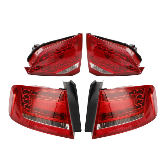 2009-2012 Audi A4 S4 Sedan A4 4PCS Outer+Inner Trunk LED Tail Light Lamp 8K5945093K 8K5945096K