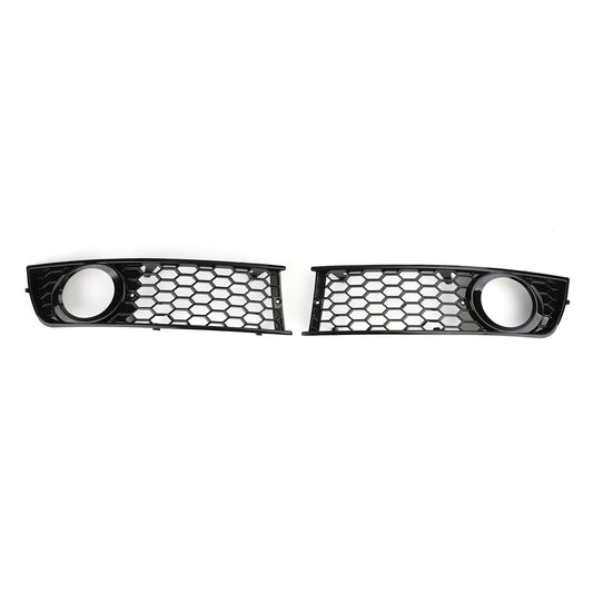 Audi 2001-2005 A4 B6 Pair Front Bumper Honeycomb Fog Light Grille Grill Cover
