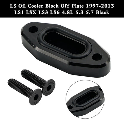 LS Oil Cooler Block Off Plate 1997-2003 LS1 LSX LS3 LS6 4.8L 5.3 5.7 BLK
