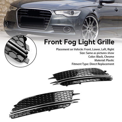 Audi 2012-2015 A6 C7 2PCS Front Fog Light Cover Bezel Grille