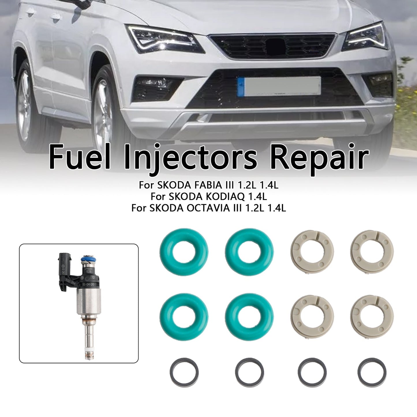 Kit d'entretien d'injecteur de carburant Volkswagen Beetle Golf Jetta Tiguan 4 pièces Joint torique 0261500354 04E906036E