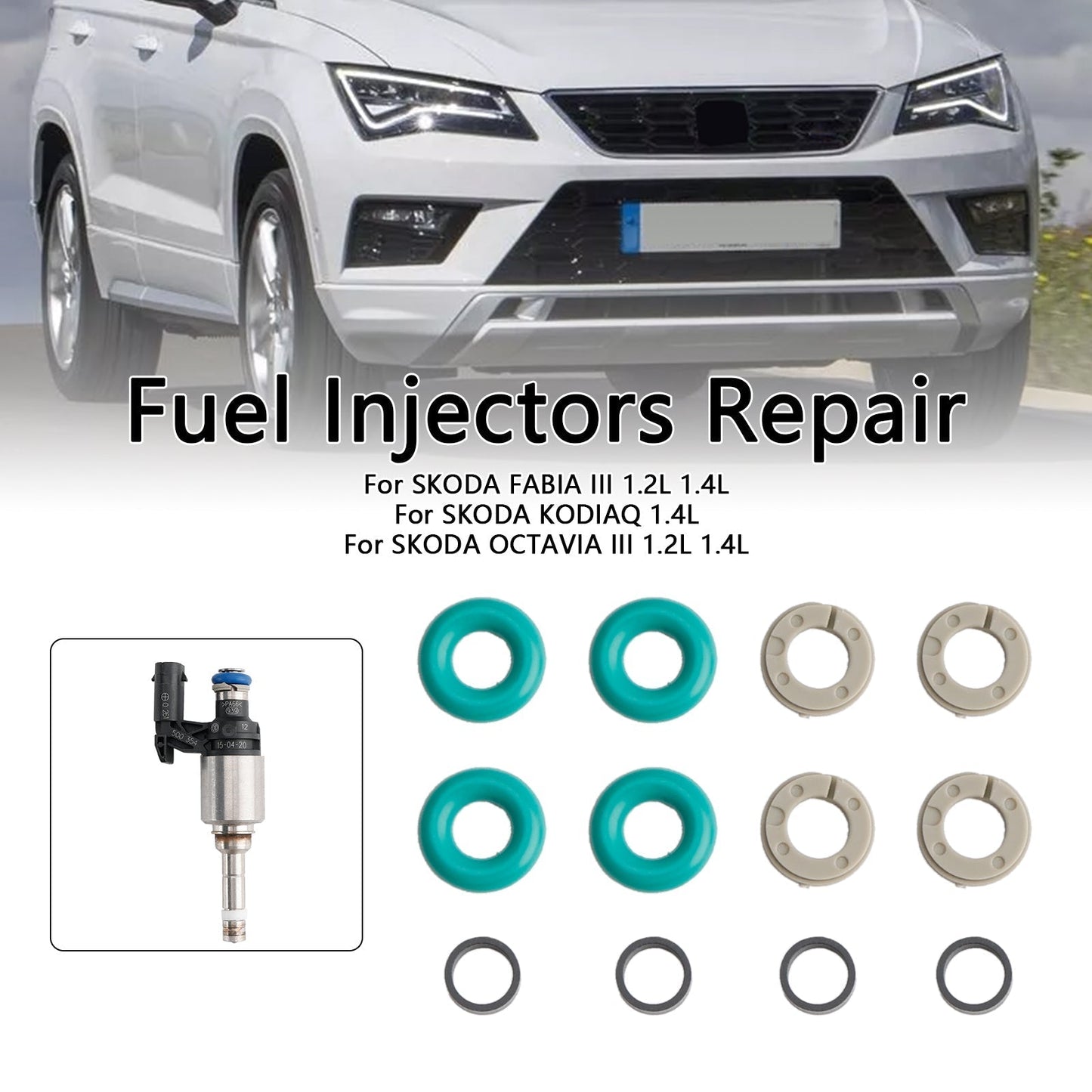 Kit d'entretien d'injecteur de carburant Volkswagen Beetle Golf Jetta Tiguan 4 pièces Joint torique 0261500354 04E906036E