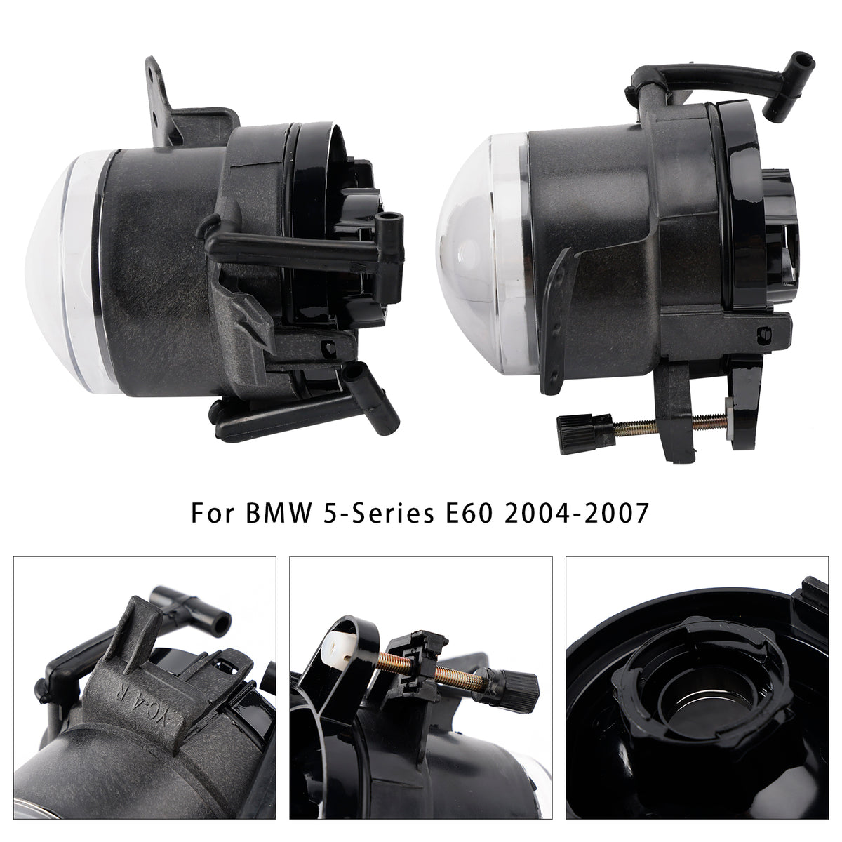 2004-2007 BMW E60 5-Series Pair Front Bumper Fog Light Lamp Bulb Housing