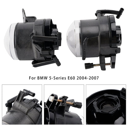 2004-2007 BMW E60 5-Series Pair Front Bumper Fog Light Lamp Bulb Housing