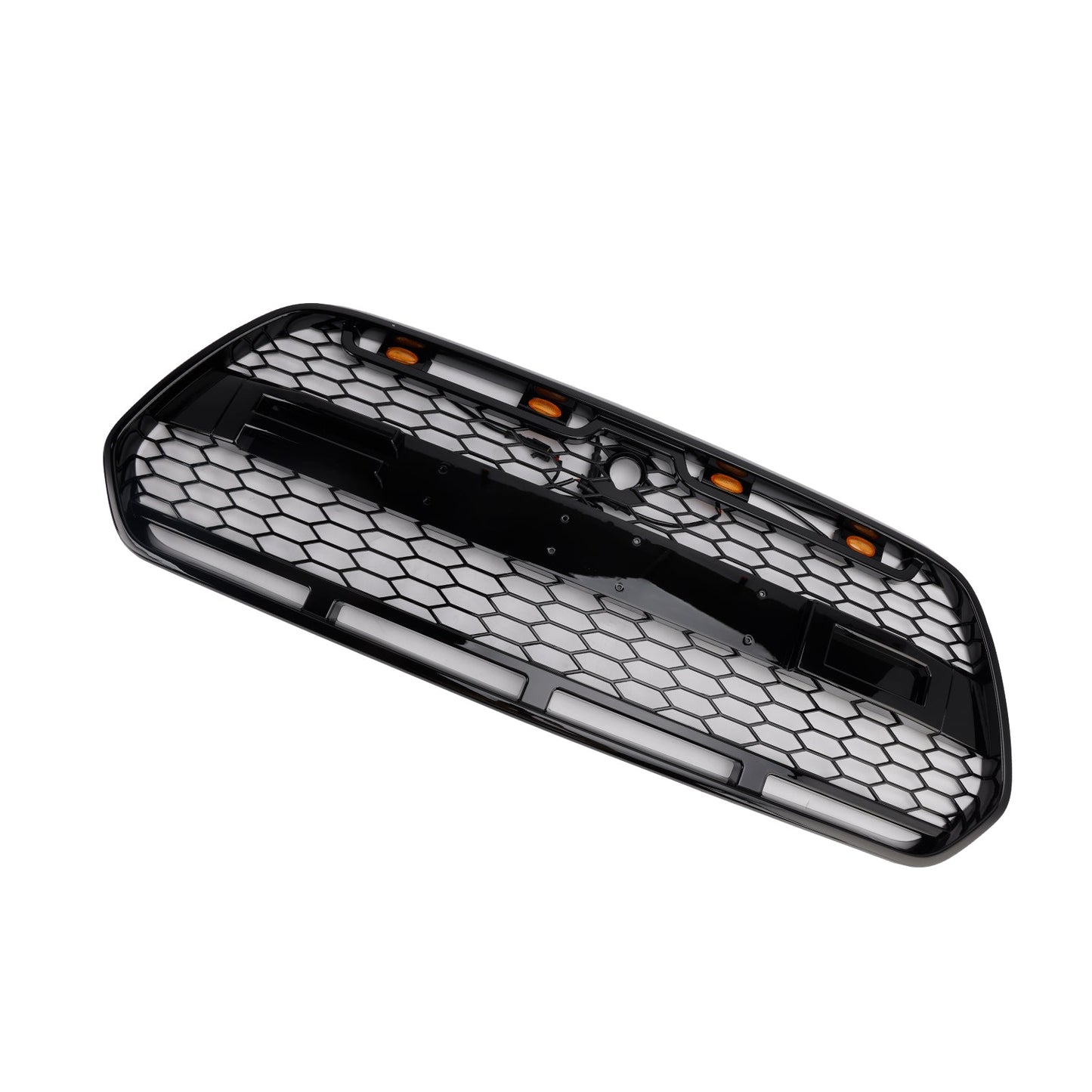 Gloss Black Front Bumper Grille Grill Fit Ford Transit MK8 2015-2018 Raptor W/LED