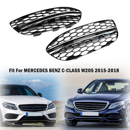 Benz 2015-2018 C-Class W205 14475205 2058851623 Black Chrome Front Fog Light Cover