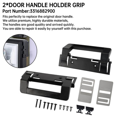 2x RV Refrigerator Door Handle Holder Grip Black Hardware For Dometic 3316882900