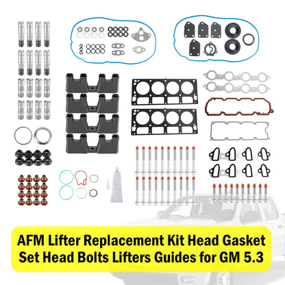 2007 Silverado 1500 Classic 5.3L 5328CC AFM Lifter Replacement Kit Head Gasket Set Head Bolts Lifters Guides