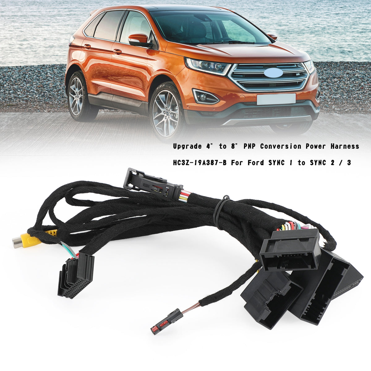 Ford SYNC 1 to SYNC 2/3 HC3Z-19A387-B 4" to 8" PNP Conversion Power Harness