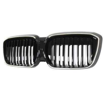 2022-2024 Double Slat Gloss Black Front Kidney Grill Grille Fit BMW IX3 G08 LCI
