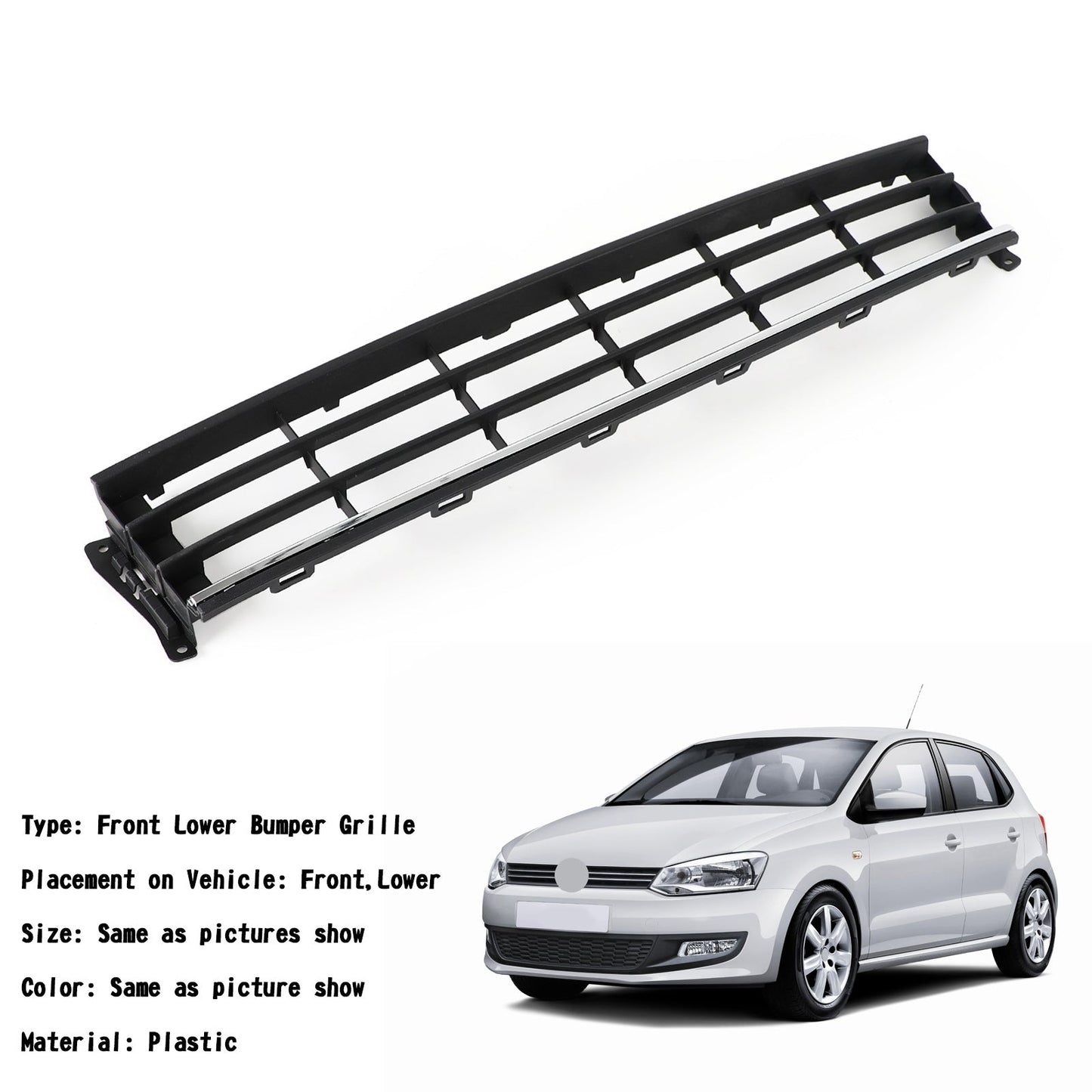 Volkswagen 2011-2013 Polo 6R Front Lower Bumper Grille Grill