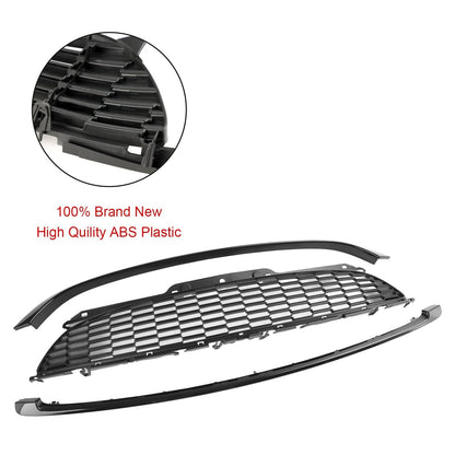 2007-2013 Mini R56 Cooper S & JCW 3-Door Hatchback 3PCS Gloss Black Front Grille Grill