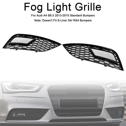 2013-2015 Black Honeycomb Fog Light Cover Fit Audi A4 B8.5 Standard Bumper