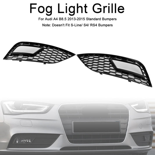 2013-2015 Black Honeycomb Fog Light Cover Fit Audi A4 B8.5 Standard Bumper
