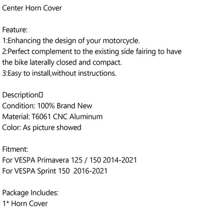 Front Center Horn Cover For VESPA Sprint Primavera 125/150 2014-2021