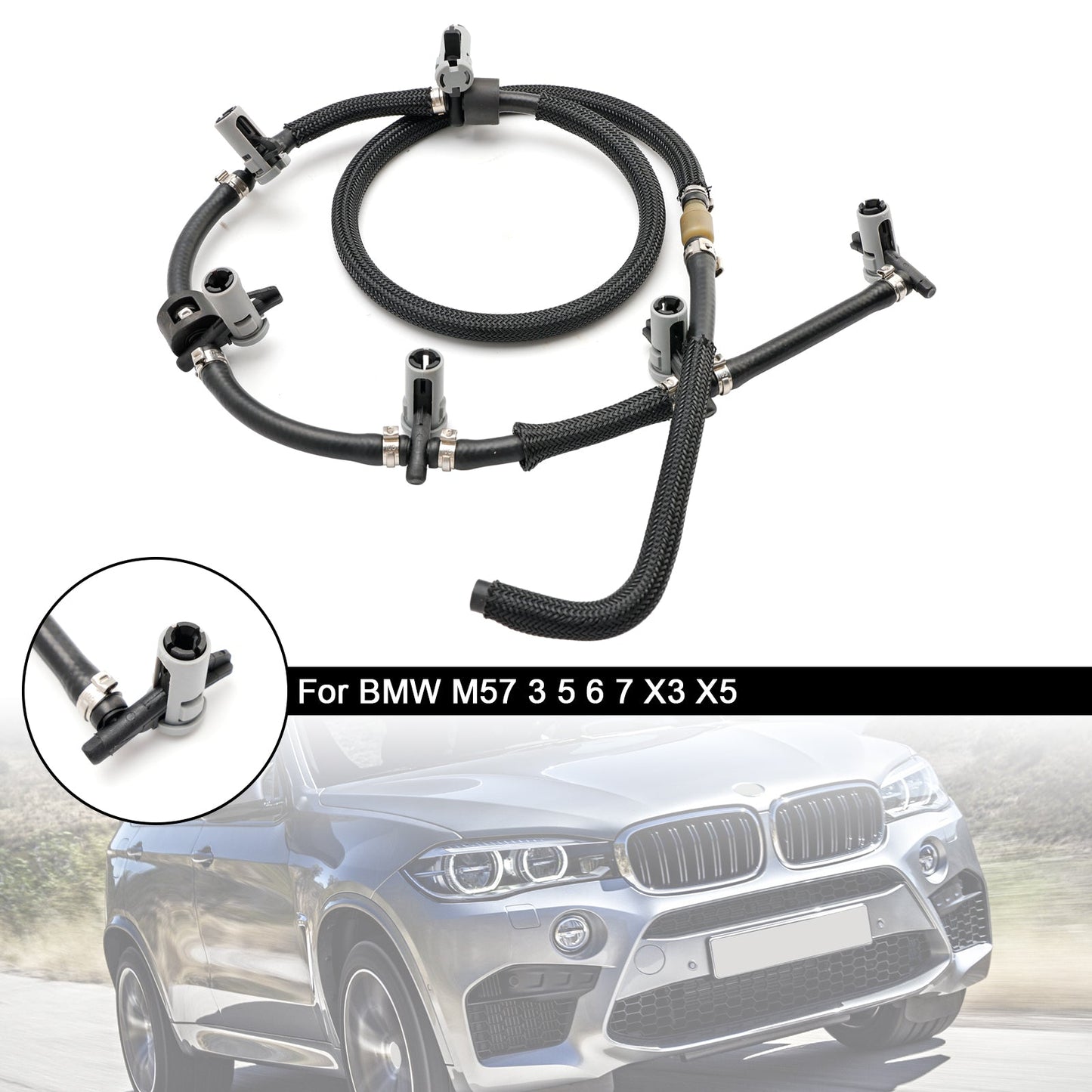 Tuyau de retour de carburant pour BMW 3 5 6 7 X3 X5 X6 Tuyau d'injecteur Tuyau de fuite 13537792870