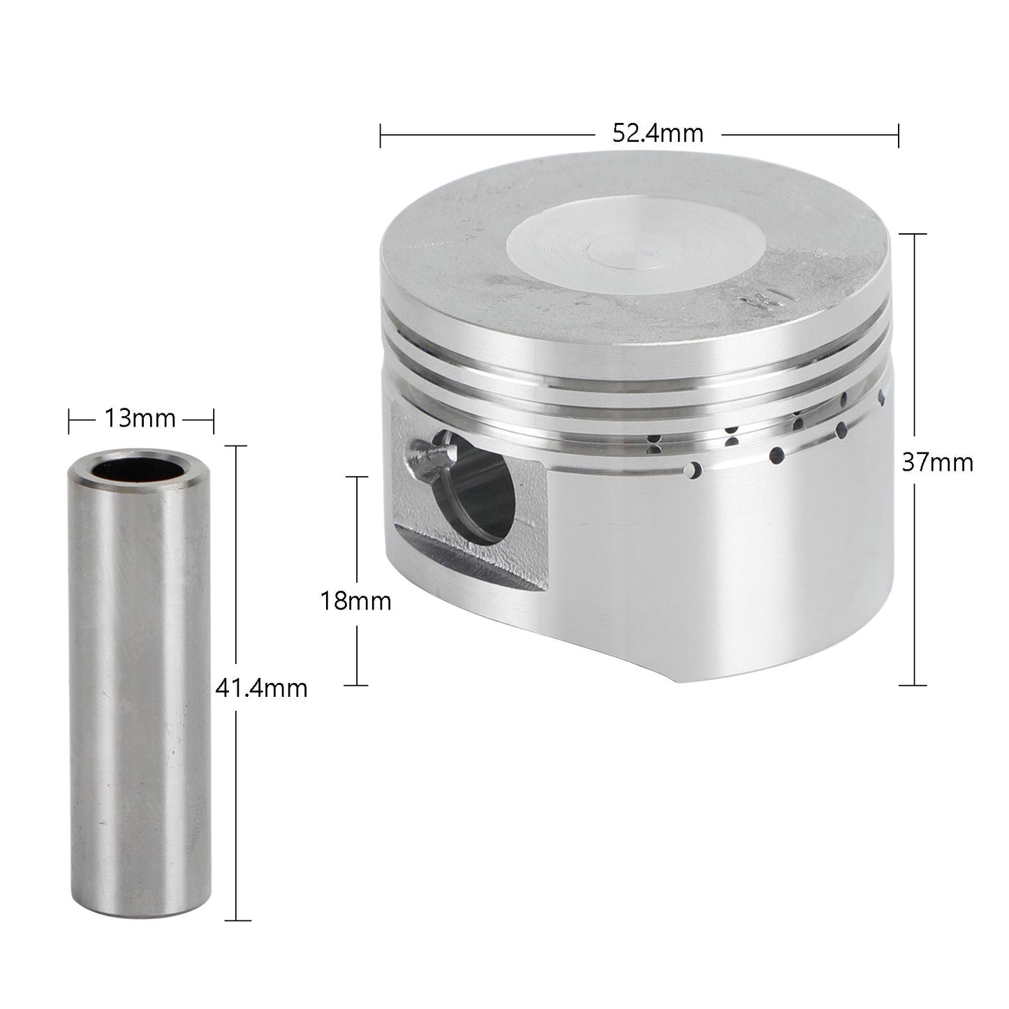Juego de juntas de anillo de pistón de 52,4mm para Kazuma Taotao Sunl Coolster Roketa 110cc 125cc