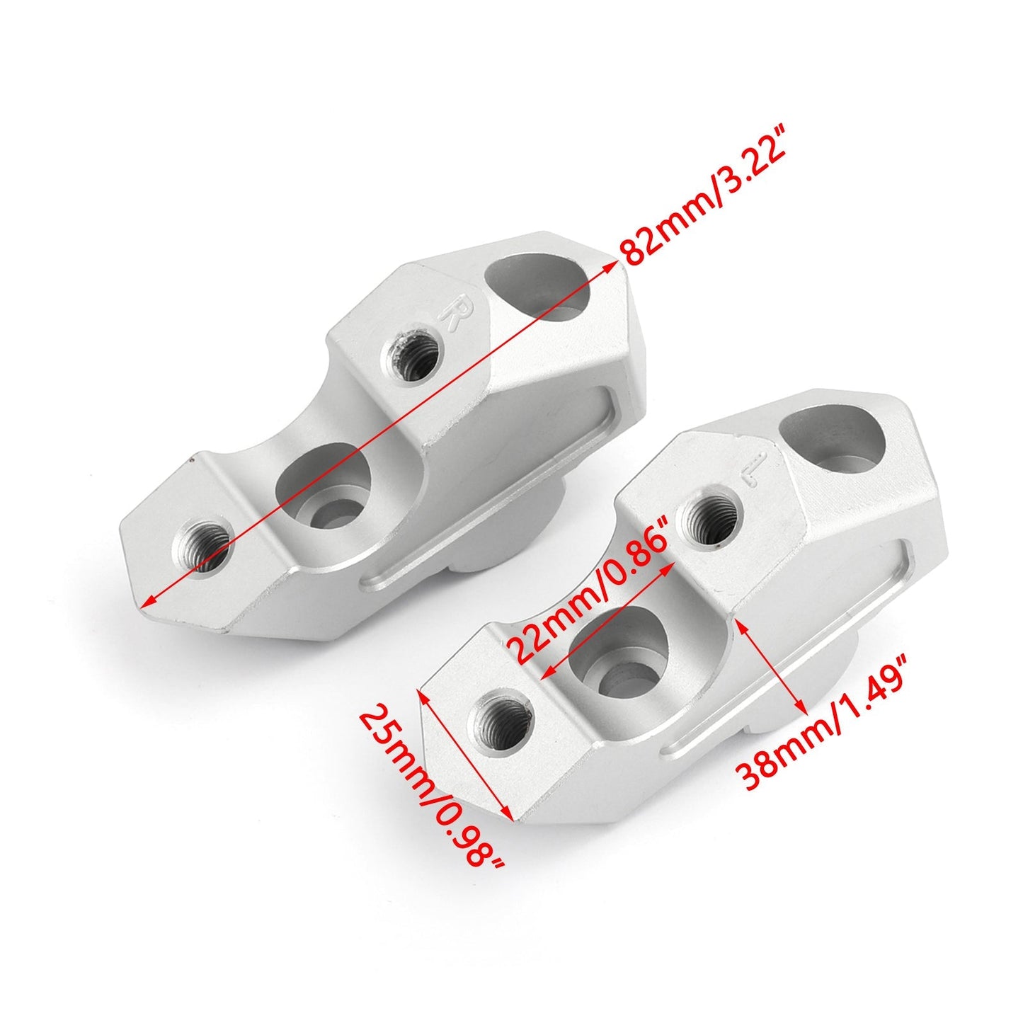 Elevadores de manillar de 20 mm con retroceso de 7/8" y elevación de 23 mm para BMW F750GS 2018-2019