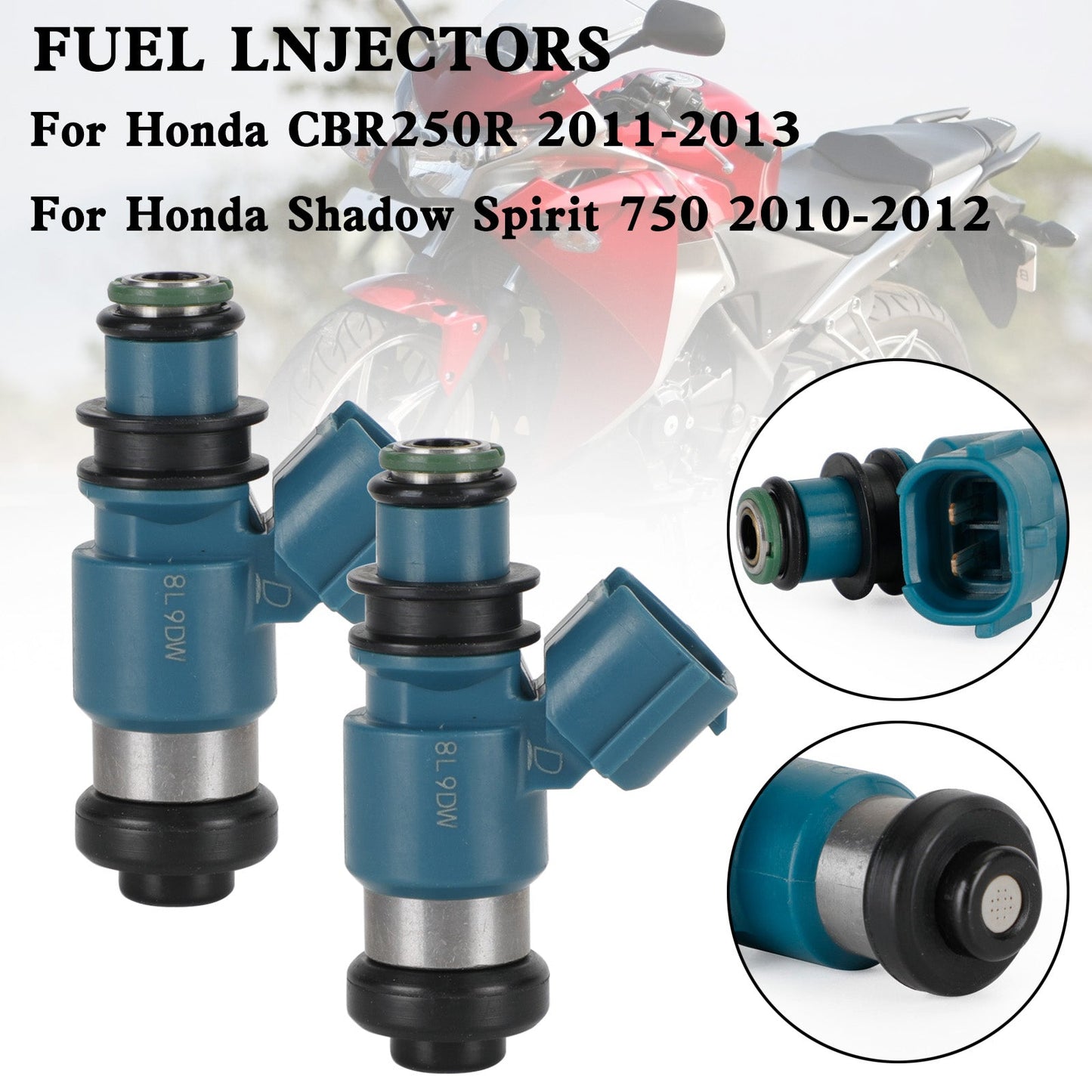 2010-2012 Honda Shadow Spirit 750 2PCS 6450MFE641 Fuel Injector