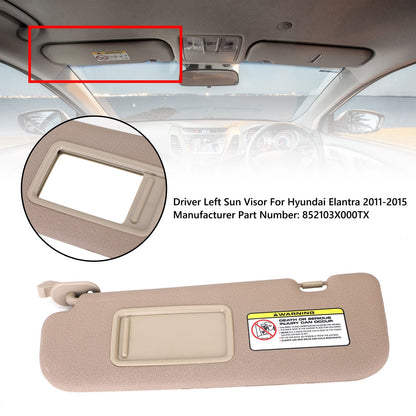 11-15 Hyundai Elantra MD Sun Visor Driver Left Side 852103X000