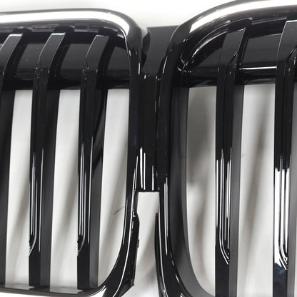 Single Slat Gloss Black Front Grill Grille Fit BMW 7 Series G11 G12 2019-2022