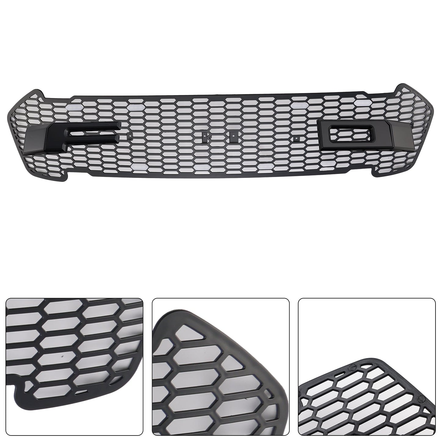 2015-2019 Matte Black Front Bumper Grill Grille Fit Ford Ranger T7 W/LED