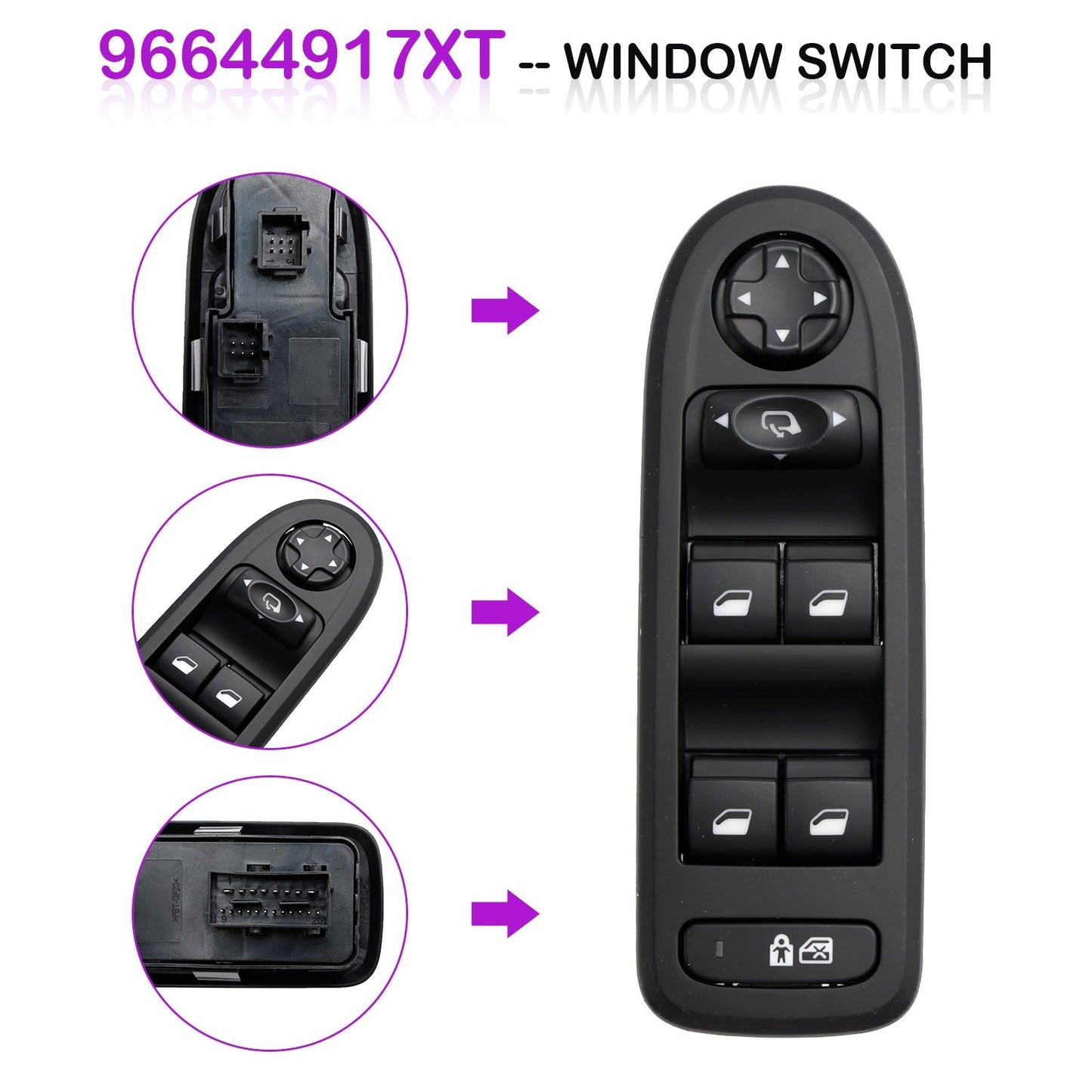 2008-2015 Citroen C5 96644917XT Drivers Front Window Switch
