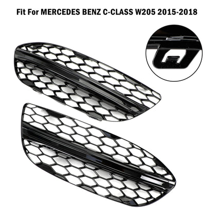 2015-2018 Mercedes Benz C-CLASS W205 Base Sedan Mesh Front Fog Light Cover 2058850723 2058851123 Generic